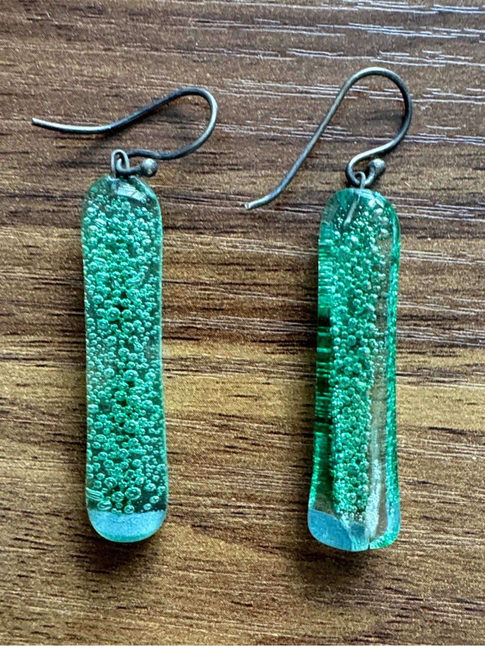 handcrafted fused glass dangle earrings
